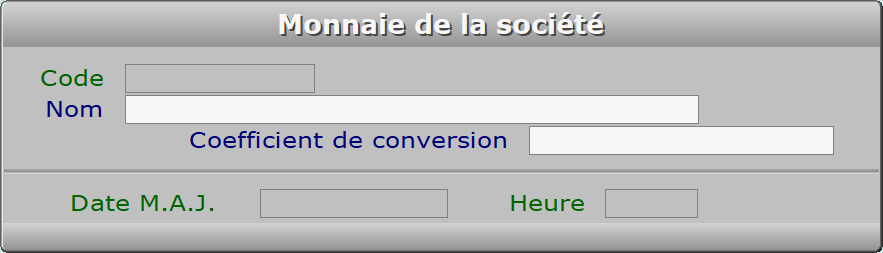 Fiche monnaie de la société - ICIM SOCIETE